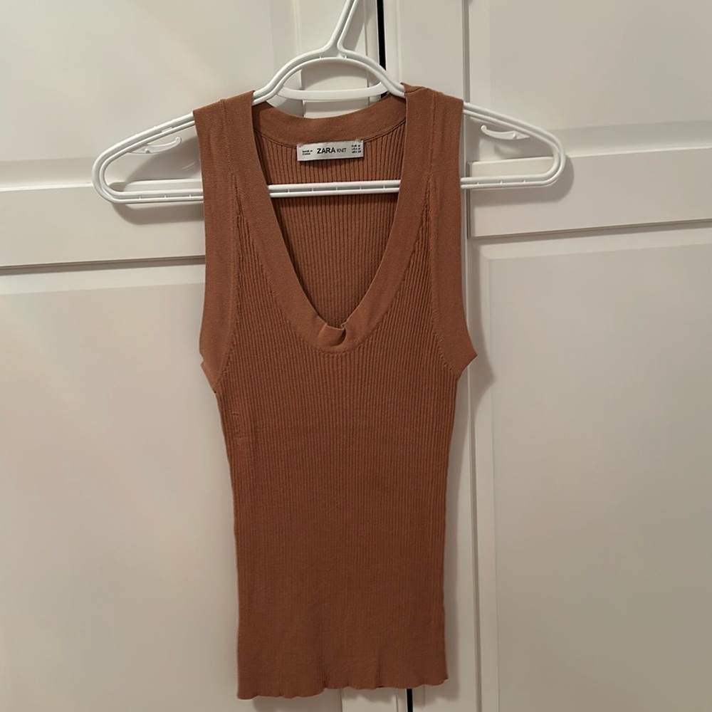 Tan Zara knit top